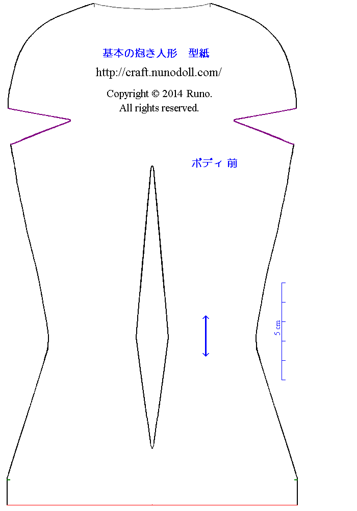 基本の人形 型紙